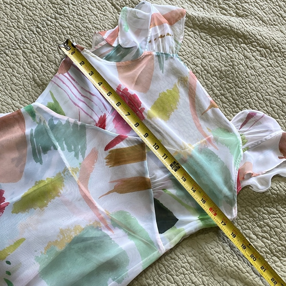 Antonio Melani, sheer floral asymmetric tea dress - Picture 8 of 11